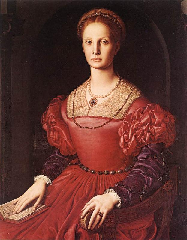 BRONZINO, Agnolo Portrait of Lucrezia Panciatichi fg Sweden oil painting art